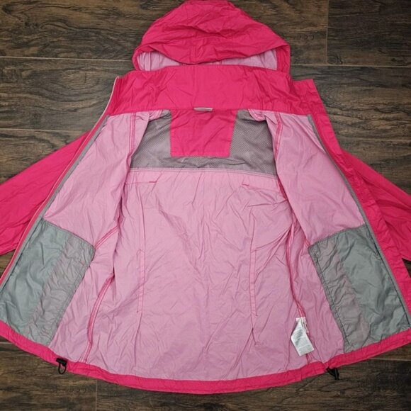 Columbia Windbreaker Jacket Women's Small Pink 100% Nylon W/Hideaway Hood - Picture 4 of 11